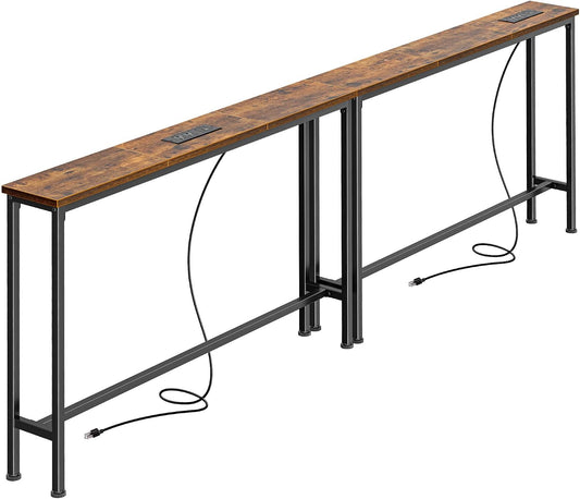 ✨ Smart Living Console Table 🔋 Modern Slim Sofa Table with Built-In Charging Station | Stylish Entryway & Behind Couch Accent Table