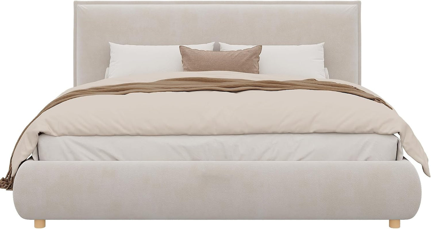 ✨ Modern Upholstered Headboard – Elegant Fabric Bed Backrest for Cozy Bedroom Makeovers 🛏️🤍