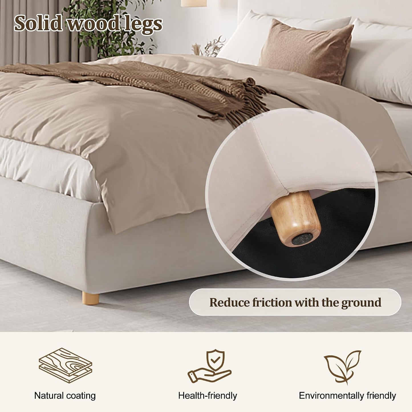 ✨ Modern Upholstered Headboard – Elegant Fabric Bed Backrest for Cozy Bedroom Makeovers 🛏️🤍