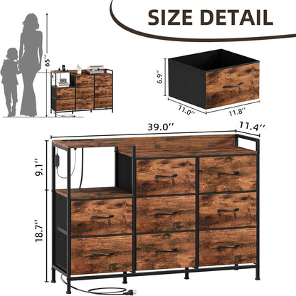 ✨ Smart Storage Dresser with Charging Station & LED Lights | Modern Nightstand Organizer for Bedroom 🏡