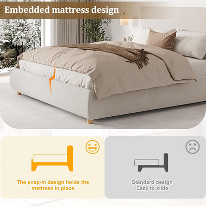 ✨ Modern Upholstered Headboard – Elegant Fabric Bed Backrest for Cozy Bedroom Makeovers 🛏️🤍
