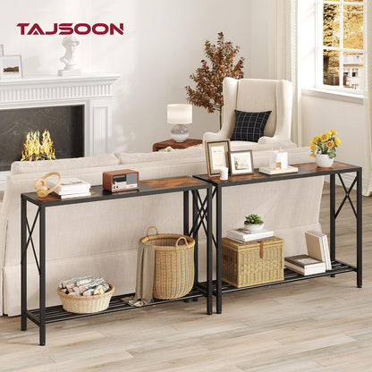 🏡 Industrial Entryway Console Table with Storage Shelves | Rustic Wood & Metal Hallway Organizer for Modern Home ✨