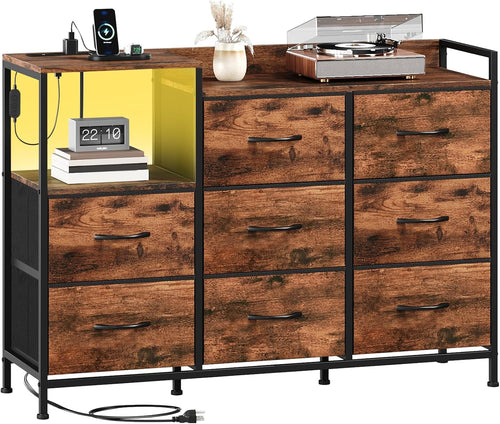 ✨ Smart Storage Dresser with Charging Station & LED Lights | Modern Nightstand Organizer for Bedroom 🏡
