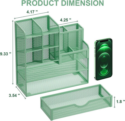 ✨ 3-Tier Mesh Desk Organizer with Drawers – Smart Desktop Storage for Home & Office 🗂️✏️