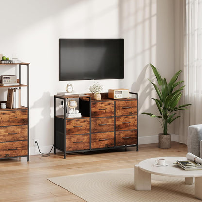 ✨ Smart Storage Dresser with Charging Station & LED Lights | Modern Nightstand Organizer for Bedroom 🏡