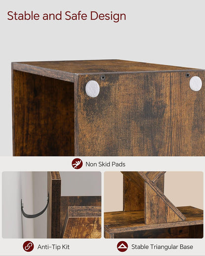🌿 Tree Bookshelf with Storage Cabinet | 6-Tier Modern Wooden Bookcase, Space-Saving Organizer for Bedroom, Living Room & Home Office 📚