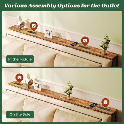 ✨ Smart Living Console Table 🔋 Modern Slim Sofa Table with Built-In Charging Station | Stylish Entryway & Behind Couch Accent Table