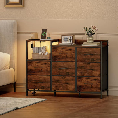 ✨ Smart Storage Dresser with Charging Station & LED Lights | Modern Nightstand Organizer for Bedroom 🏡