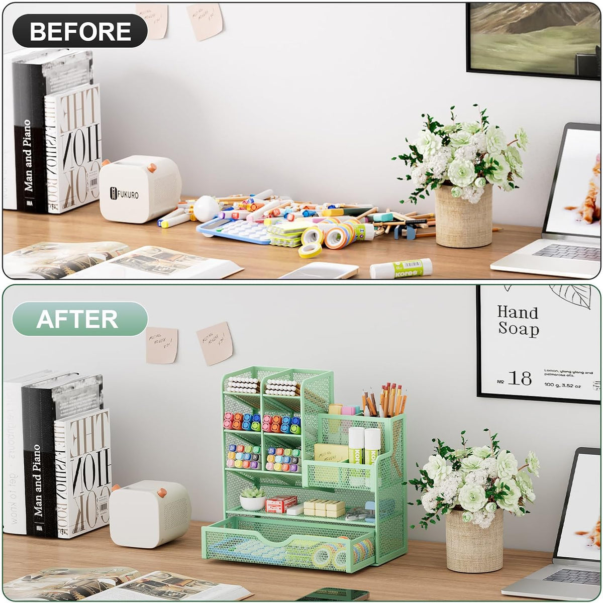✨ 3-Tier Mesh Desk Organizer with Drawers – Smart Desktop Storage for Home & Office 🗂️✏️