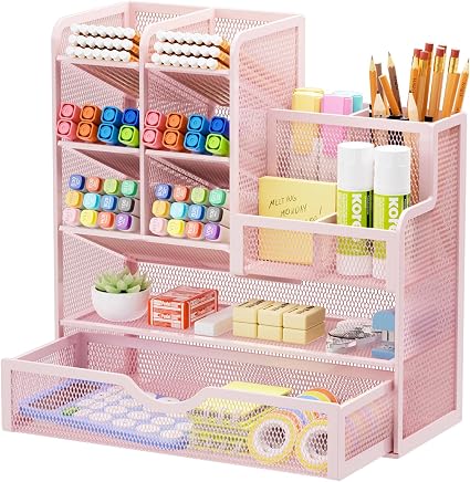 ✨ 3-Tier Mesh Desk Organizer with Drawers – Smart Desktop Storage for Home & Office 🗂️✏️