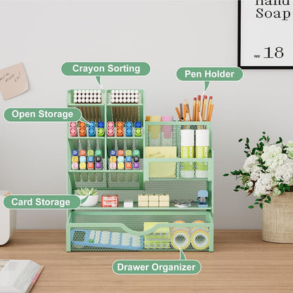✨ 3-Tier Mesh Desk Organizer with Drawers – Smart Desktop Storage for Home & Office 🗂️✏️