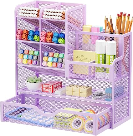 ✨ 3-Tier Mesh Desk Organizer with Drawers – Smart Desktop Storage for Home & Office 🗂️✏️