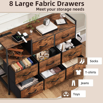 ✨ Smart Storage Dresser with Charging Station & LED Lights | Modern Nightstand Organizer for Bedroom 🏡