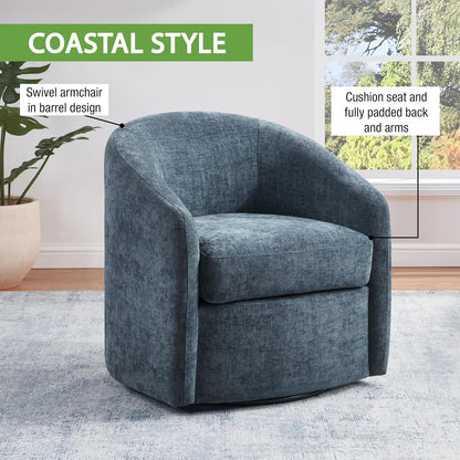 🌊 Coastal Comfort Accent Chair – Modern Upholstered Barrel Chair for Living Room, Bedroom & Cozy Reading Nook ✨