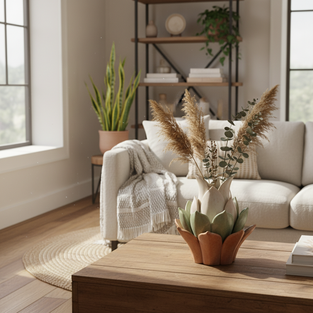 Interior decor lifestyle shot in cozy living room